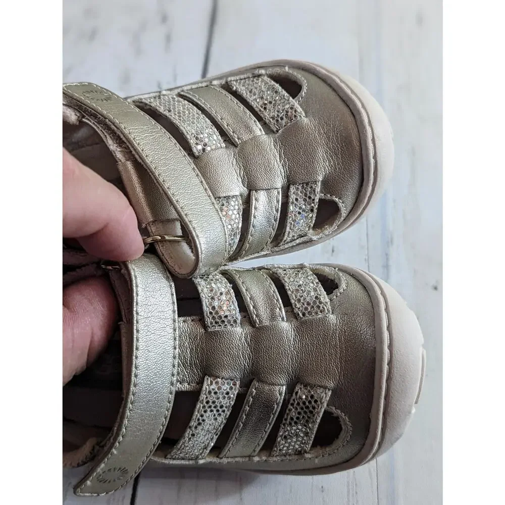 Ugg Kolding Gold Silver Sparkly Sandals Toddler Size 6